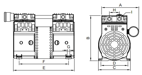 Hp Compressor Area High Flow Rate 172LPM High Pressure Oilless Piston Air Compressor HP-200C